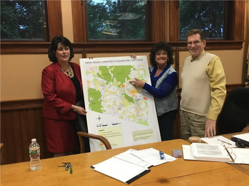 State REp and Chair in front of proposed mapped location
