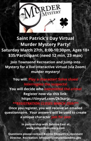 Adult Murder Mystery Flyer