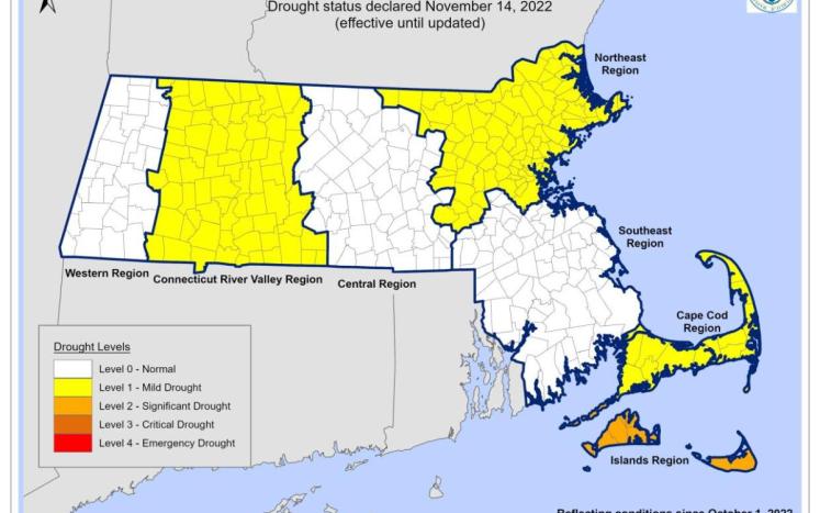 Massachusetts Drought Map 11-14-2022