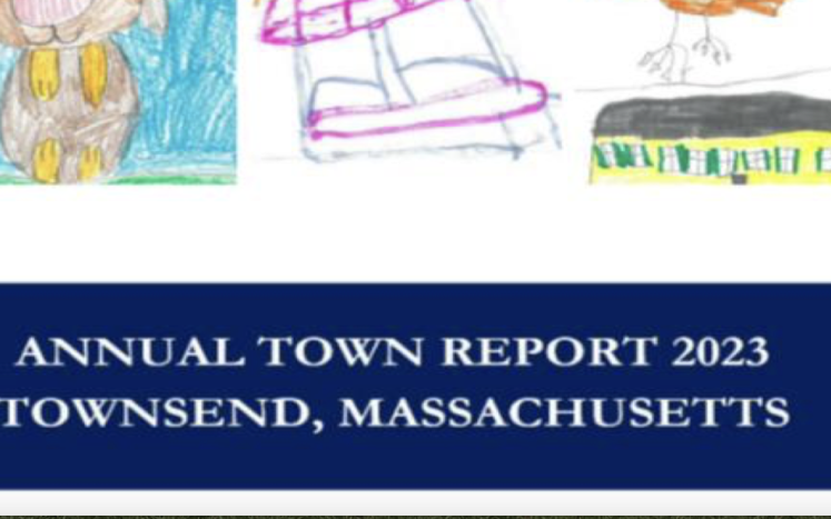 Picture of some of cover of Annual Town Report with Title included
